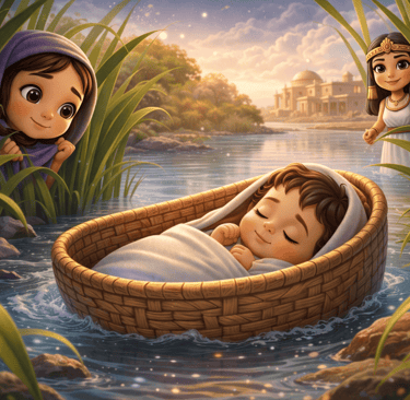 Moisés no Cestinho – Historinha Bíblica Infantil