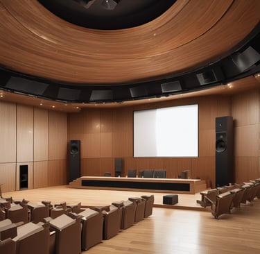 A large outdoor videotron screen displaying vibrant visuals in a busy city square