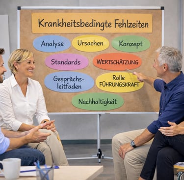Flipchart Verbesserung der Fehlzeiten