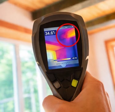 a person holding a thermo-imaging camera