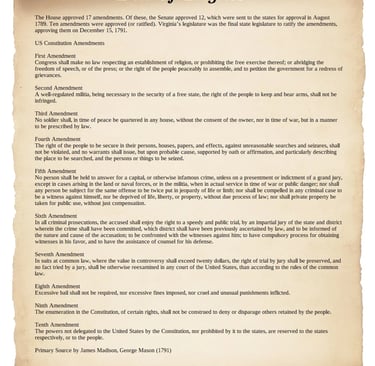 10 original Bill of Rights