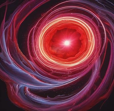 A serene sunrise over a misty forest, symbolizing new beginnings and inner peace.