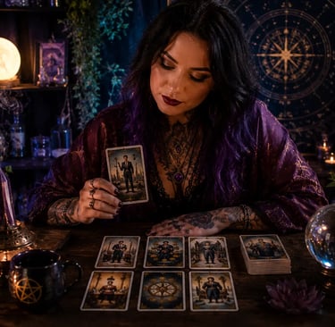 Cartomante faz leitura de tarot sobre emprego e novas vagas de trabalho.