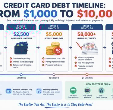 Credit Card Debt Timeline From $1,000 to $10,000 Explain_cleareveryday.com