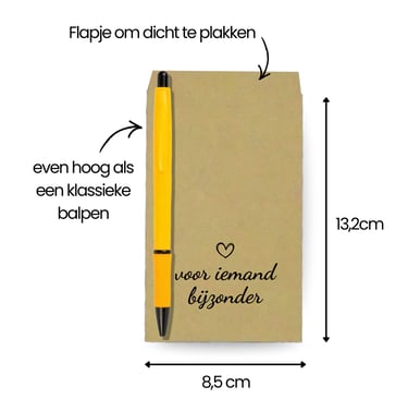 Kraft papieren geschenkzakjes met de tekst voor iemand bijzonder, 8,5 x 13,2 cm