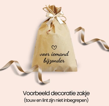 Kraft uitdeelzakje met tekst 'voor iemand bijzonder', perfect voor gebruik in een zorginstelling