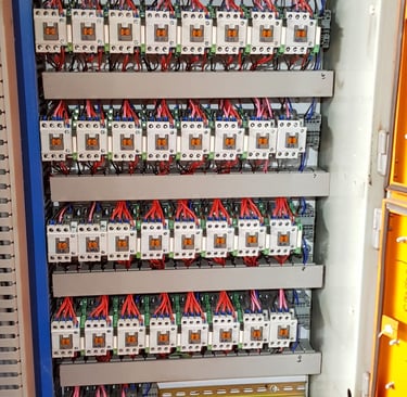 Upgrade Of a bank Of contactors for Hydraulic Directional Control valves, Unload valves. and Pumps.