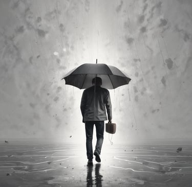 Metaphorical illustration of a human silhouette representing structural stability in mental health. 