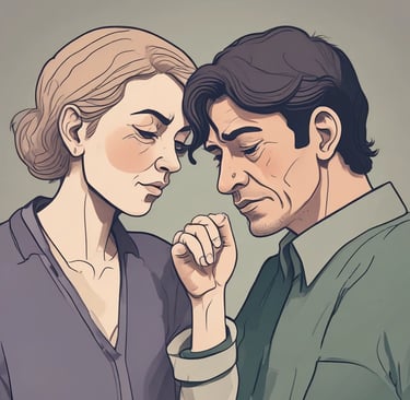 A sketch of two people supporting each other's emotional dysregulation.