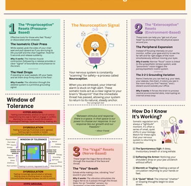 Picture of an educational poster about tools for regulation at work.