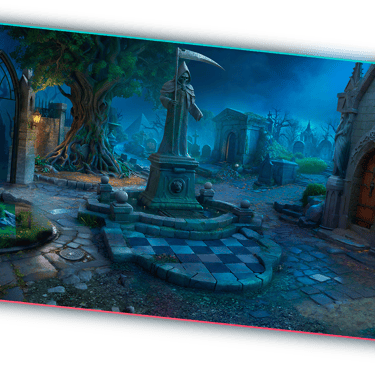 Gothic cemetery location from Gwen Black hidden object mystery game