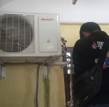 Layanan service AC Lestari Teknik berlokasi di Cibinong, Bogor