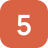 White number five icon centered on a rounded orange square background.