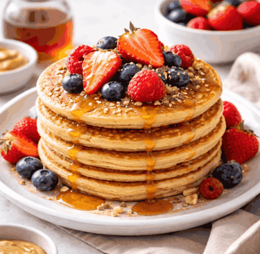 Pancakes protéinés à la farine de pois chiches