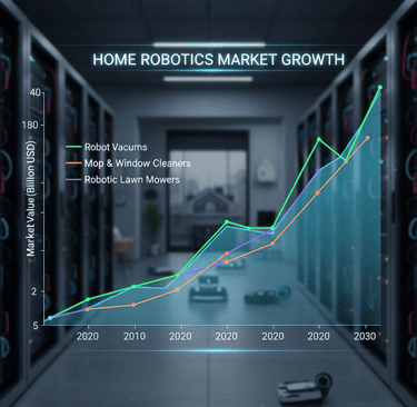 Market size chart showing growth potential in the smart home market and IRBT.