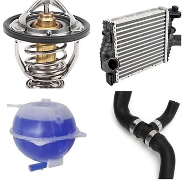 Válvula Termostática, Radiador, Reservatório de expansão e mangueiras