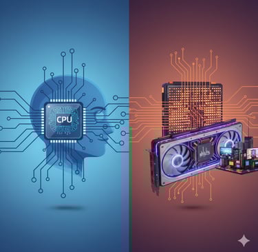 ilustração CPU e GPU