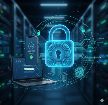 ilustração de cadeado, tela de autenticação