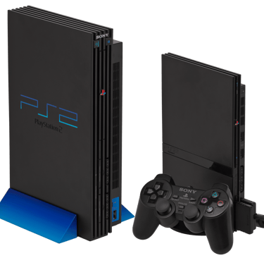 Primeiro PlayStation 2 e PS2 slim com controle 