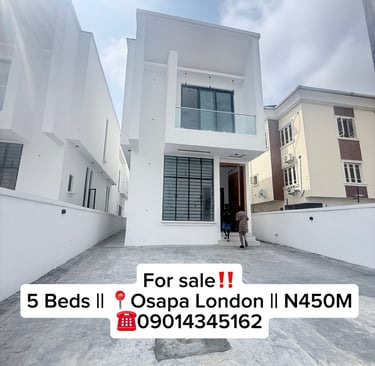For Sale: 5-Bedroom Fully Detached Duplex with BQ – Osapa London, Lekki