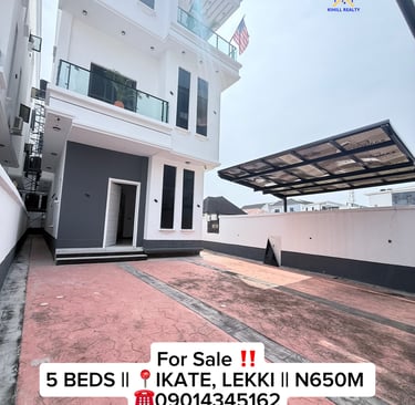 For Sale: 5-Bedroom Fully Detached Luxury Duplex – Ikate, Lekki