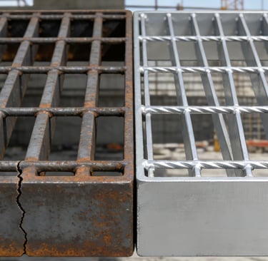 a metal grate with a metal grate and a metal grate
