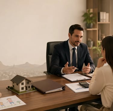 Abogado de divorcio en Chihuahua asesorando sobre hijos, bienes y pensión