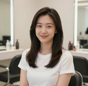 woman wearing black crew-neck shirt