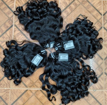 Premium double drawn raw Indian hair bundles with full density