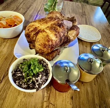 Las Brasas restaurant whole roast chicken family dinner