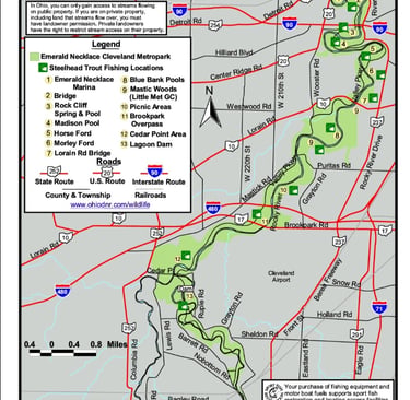 Rocky River Steelhead Trout Fishing Map