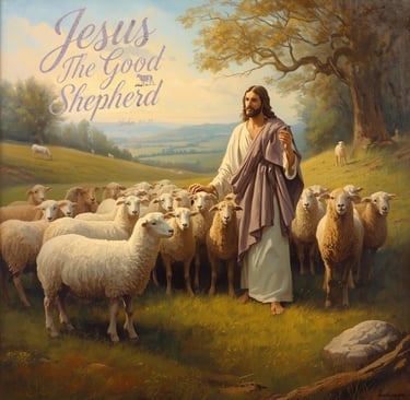 Jesus, the Good Shepherd guiding His flock