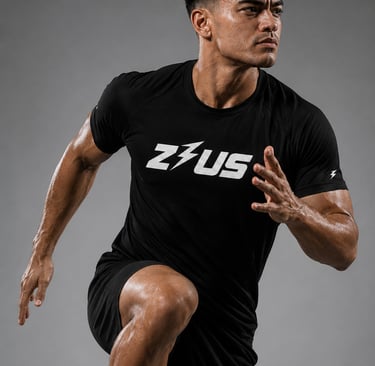Man wearing breathable sweat-wicking gym shirt designed to reduce odour during NZ training