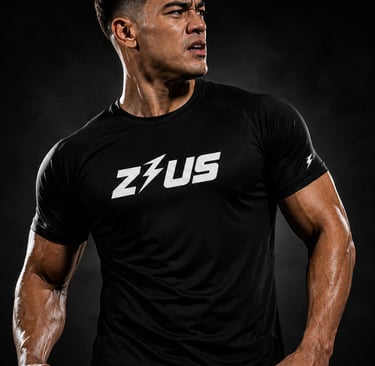Man wearing a black athletic fit gym t-shirt in NZ, showing breathable sweat-wicking activewear for training comfort