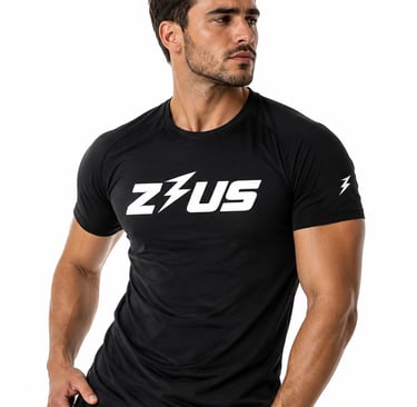 Man training in a black performance tee in NZ, showing athletic fit gym t-shirt for everyday workout comfort