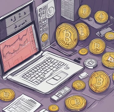 A person holding money in front of a computer screen