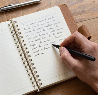 Close-up of hands gently holding a journal, symbolizing personal growth and self-reflection in IFS practice.