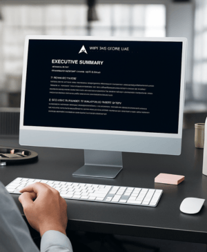 Mockup "INFORME EJECUTIVO" mostrado en PC