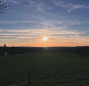 Sunset over the Correze landscape