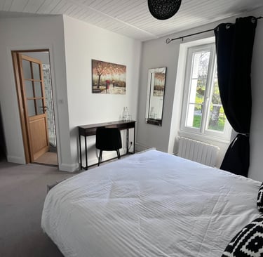 stylish room with full-length mirror