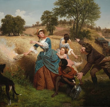 Mrs. Schuyler Burning Her Wheat Fields on the Approach of the British painting