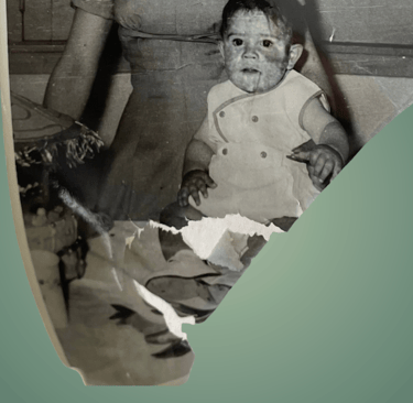 Example of a torn photo from mishandling