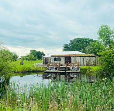 looking onwards to our decking and camping area