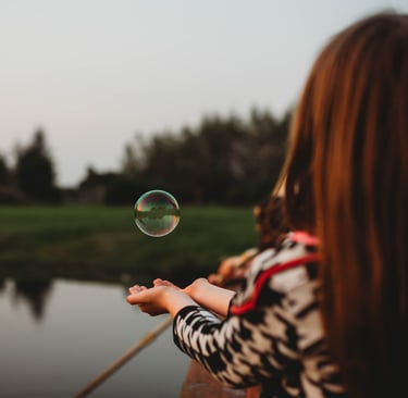 pretty bubbles in the air