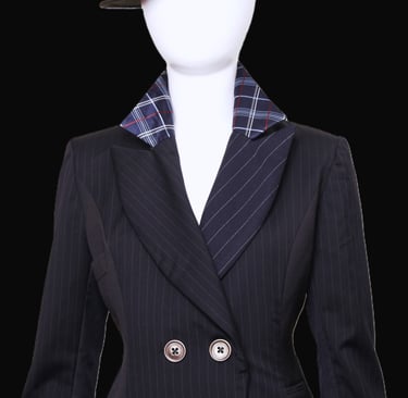 Tailored jacket created using deconstructed men's suits