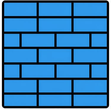Blue concrete mixer icon on a construction site fence for building and masonry work.