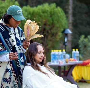 The shaman in a spiritual treatment healing center