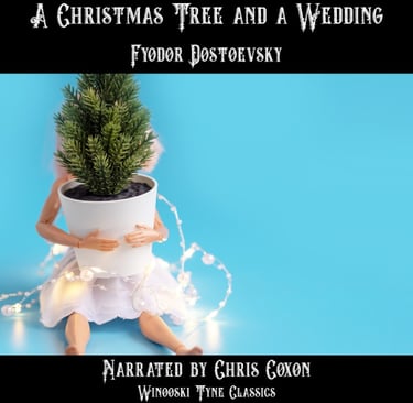 A Christmas Tree and a Wedding audiobook cover - a woman in a white dress and a christmas tree