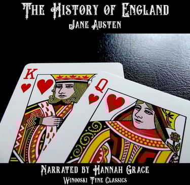 The History of England audibook cover. A pair of playing cards