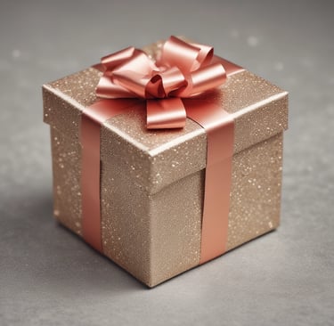 Elegant woman wearing a shimmering evening dress, smiling confidently at a city rooftop party.